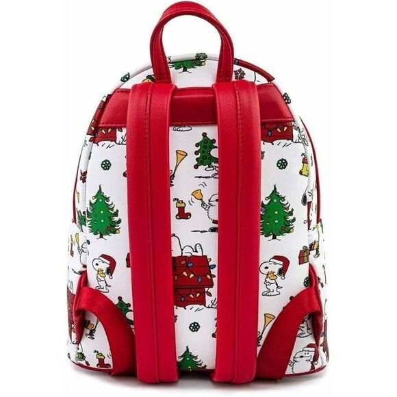 Loungefly Peanuts Snoopy Woodstock Holiday Christmas Mini Backpack/ NWT